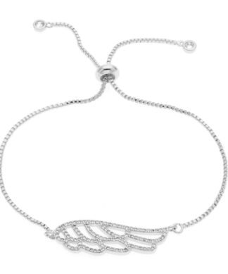 Bracelet mariage Plume cristal argent tendance 2024