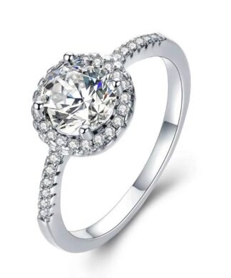 Bague solitaire avec oxyde zirconium