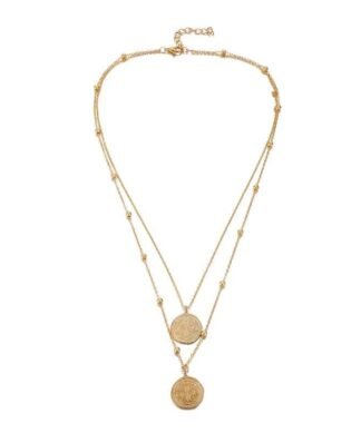 Collier 2 rangs pastille medaille tendance 2024.