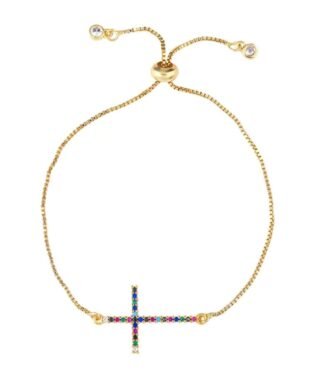 Bracelet arc en ciel - croix tendance 2024