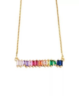 Collier barre en plaque or