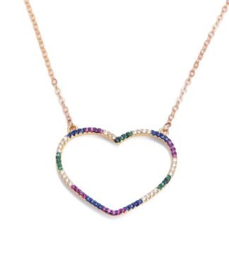 Collier arc en ciel - coeur