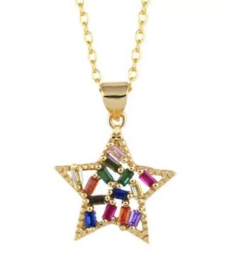 Collier arc en ciel -etoile.