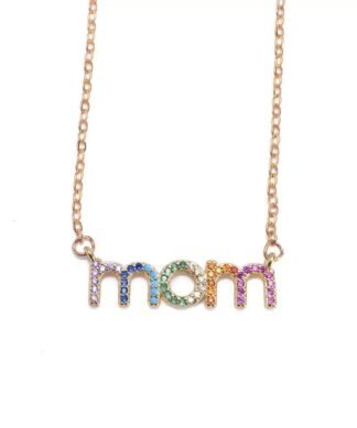 Collier arc en ciel - pendentif maman