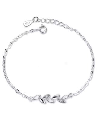 Bracelet laurier argent oxyde de zirconium tendance 2024