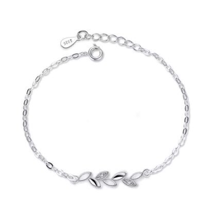 Bracelet laurier argent oxyde de zirconium tendance 2024