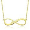 Collier prenom infini acier plaque or