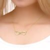 Collier prenom infini acier plaque or