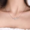 Collier prenom personnalise plaque or rose
