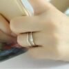 Bague ajustable argent oxydes de zirconium