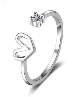 Bague coeur oxyde de zirconium