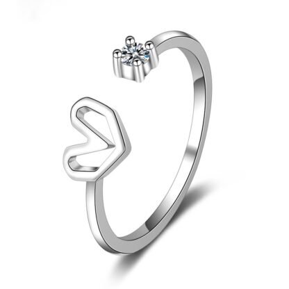 Bague coeur oxyde de zirconium