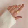 Bague tendance plaque or