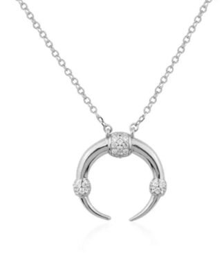 Collier argent femme- pendentif croissant de lune