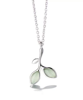 Collier argent femme- pendentif laurier