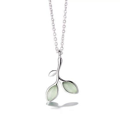 Collier argent femme- pendentif laurier