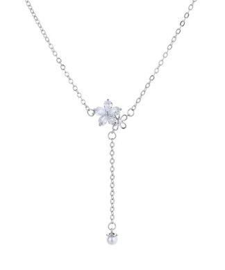 Collier argent fleur