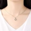 Collier coeurs strass en argent