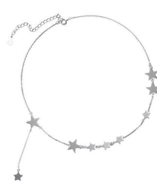 Collier court argent femme