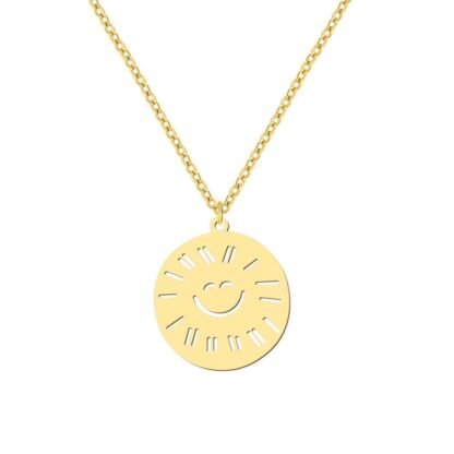 Collier fantaisie femme- pendentif medaille tendance