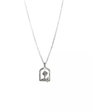 Collier fleur argent