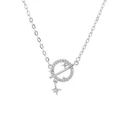 Collier ras du cou strass argent