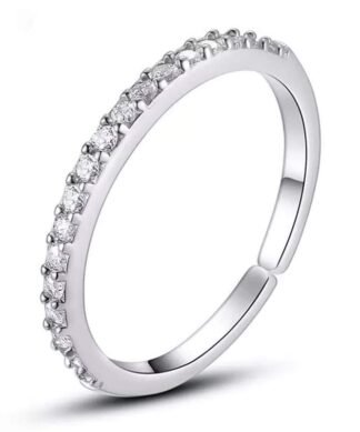 bague fine avec oxydes de zirconium argent