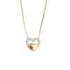 collier coeur en argent plaque or
