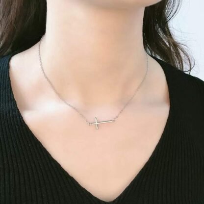 collier croix argent femme