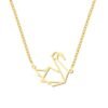 collier pendentif origami acier dore