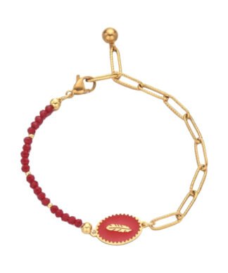 Bracelet email avec medaille femme. Enveloppez votre poignet de grace et de couleur avec notre bracelet medaille plume email, un accessoire chic qui reflete votre style audacieux.