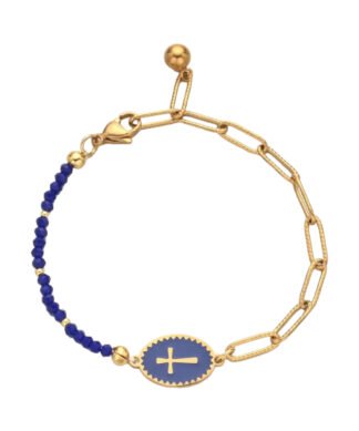 Bracelet email medaille croix. Exprimez votre amour pour le Christ avec notre bracelet medaille croix, un bijou qui symbolise la grace et la compassion