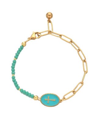 Portez avec grace notre bracelet medaille croix, un accessoire chic qui ajoute une touche de foi a votre style