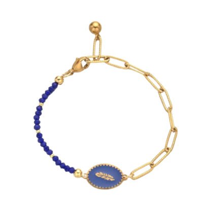 Bracelet email tendance 2024. Revelez votre cote artistique avec notre bracelet medaille plume email, un bijou inspire de la nature qui capture l'essence de la liberte.